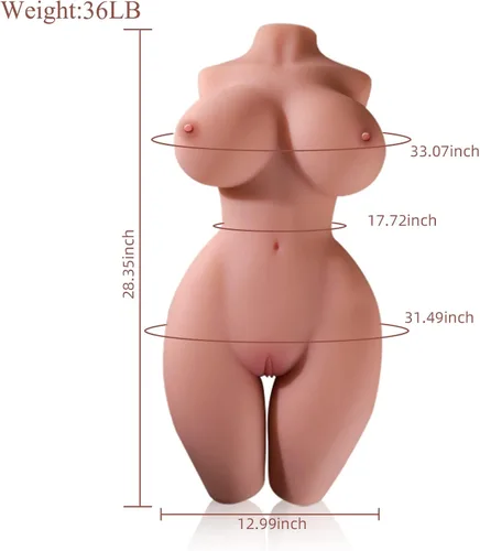 Miniatura 6 de Muñeca sexual de tamaño real de 36 libras para hombres, muñeca sexy de torso sexual femenino con pechos grandes, culo trasero, masturbador