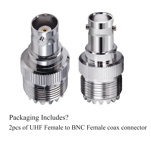 Miniatura 6 de TUOLNK Adaptador coaxial RF BNC a UHF PL259 SO239 a conector de toma BNC hembra para cable de extensión 2 piezas