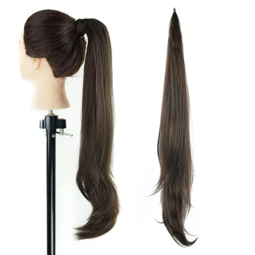 Miniatura 17 de IMISSU Extensión de pelo de cola de caballo flexible Colas de caballo Hairpieces (Piano Rubio Sucio)