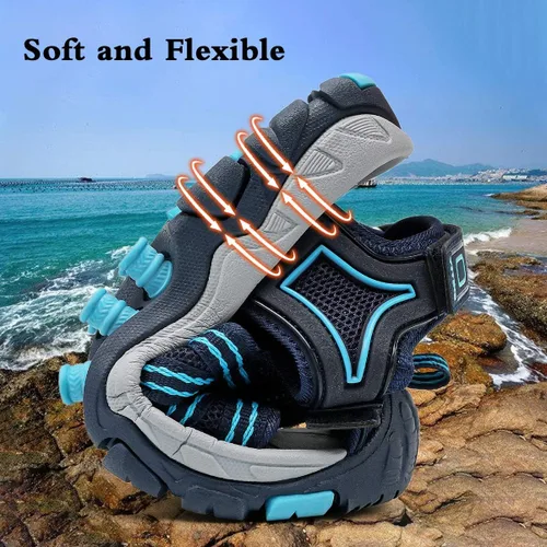 Miniatura 6 de JMFCHI FASHION Sandalias deportivas para niños, sandalias para exteriores, senderismo, atléticas, puntera cerrada, sandalias de playa para niñas