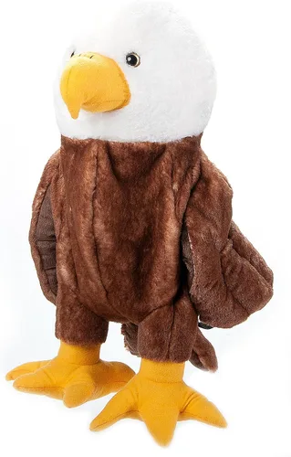 The Petting Zoo Mochila de peluche de águila calva, regalos para niños, juguete de animales de vida silvestre, bolsa de libro de peluche de águila