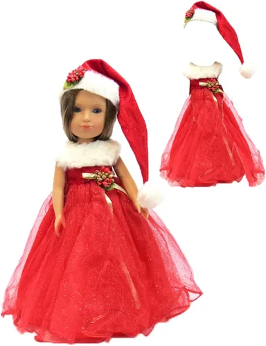Miniatura 7 de American Fashion World Set de Vestido Tutu de Cane de Caramelo para Muñecas de 14 Pulgadas Incluye Leggings Calidad Premium y Diseño Moderno