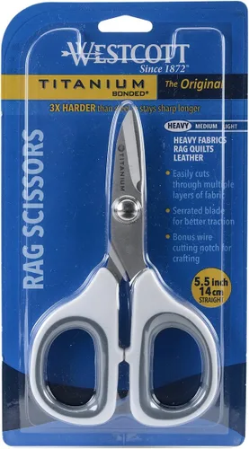 Miniatura 12 de Westcott - Tijeras de 13 cm con hojas de titanio para manualidades, costura y mucho más.