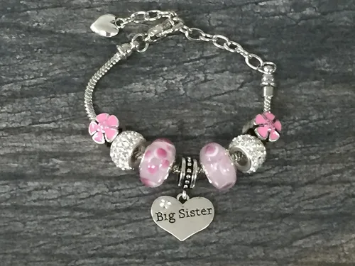 Miniatura 2 de Infinity Collection Pulsera para hermanas, joyería para hermanas, pulsera de hermana mayor, pulsera rosa para hermana mayor, regalo para hermanas