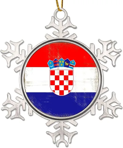 Miniatura 12 de Adorno de metal de copo de nieve de Canadá, recuerdo de Navidad, regalo de recuerdo patriótico, adorno colgante de Navidad, bandera nacional
