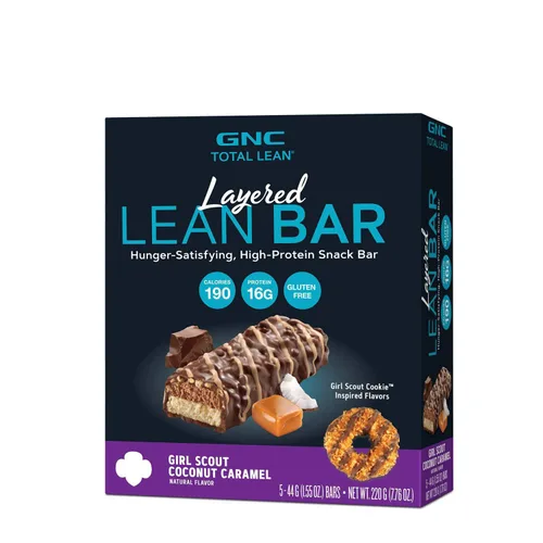 Miniatura 18 de GNC Total Lean Bar Barra de comida con alto contenido de proteínas y satisfying con hambre Yogur de arándanos 5 barras