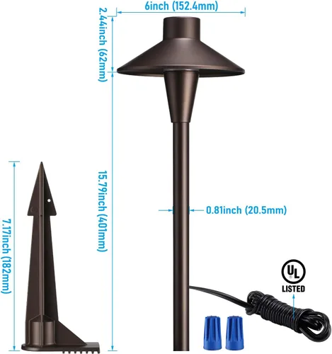 Miniatura 8 de LEONLITE Actualización de luces de camino de bajo voltaje de 5CCT, luz de camino de paisaje LED de 12-24V, 1800/2700/3000/4000/5000K, CRI90
