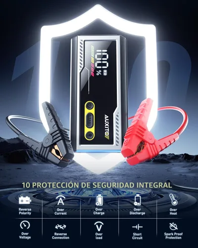 Miniatura 8 de AUXITO Arrancador de 6000A, arrancador de batería de coche de 12V, hasta todos los motores de gasolina y diésel de 12L con pantalla LED, caja