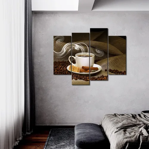 Miniatura 2 de Arte de pared de café y grano de café para cocina, cuadros impresos en lienzo, alimentos, la imagen para decoración moderna del hogar