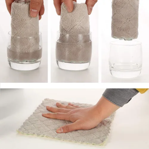 Miniatura 3 de kimteny Paños de limpieza de cocina, paños de microfibra, sin pelusas, reutilizables, para el hogar, súper absorbentes, de secado rápido, 10 x 10