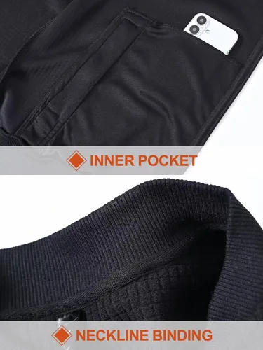 Miniatura 5 de Yundobop Chaqueta ligera con cremallera para hombre, sudadera casual elegante con bolsillo con cremallera