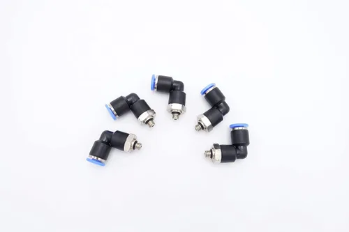 Miniatura 45 de Empuje para conectar conexión de tubo de 1/4" OD x 1/8" rosca NPT macho, codo neumático macho de aire línea de agua de aire de 90 grados codo
