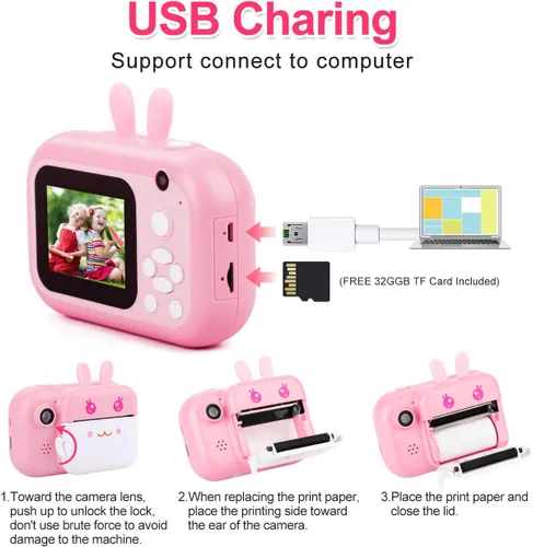 Miniatura 5 de MINIBEAR Cámara para niños con impresión instantánea para niños, cámara digital, juguetes para niños pequeños, regalos de Navidad y cumpleaños