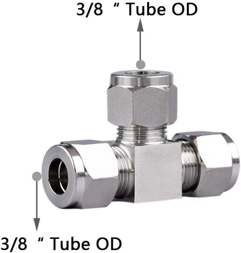 Miniatura 2 de Beduan Acero inoxidable neumático 3/8" accesorios de compresión Tee Let-Lok adaptador tubo conector