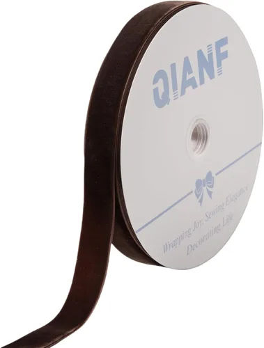 Miniatura 35 de QIANF Cinta de terciopelo, carrete de 1 1/2 pulgadas por 25 yardas (rojo)