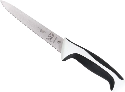 Miniatura 13 de Mercer Culinary - M23210WBH Mercer Culinary Millennia - Cuchillo para pan con borde ondulado de 10 pulgadas de ancho, color blanco