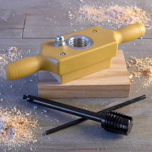 Miniatura 7 de Juego de machos y terrajas - 1 pulgada x 6TPI Kit de macho de rosca para espigas que corta roscas de madera macho y hembra con caja de roscar de dos