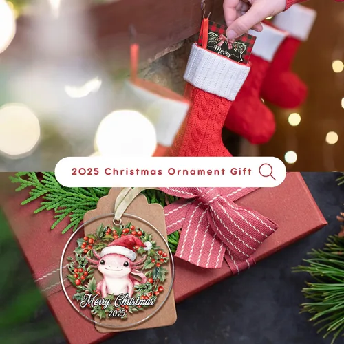 Miniatura 4 de KatAndNat Adorno de Axolotl - Adornos de Navidad de Axolotl, Adornos de Anfibios para Árbol de Navidad - Regalos Lindos de Axolotl para Niñas, Niños