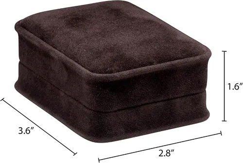 Miniatura 10 de Caja de pendientes de terciopelo negro, paquete de 2, gamuza de lujo rica, elegante estuche de aretes de diamante, con interior de terciopelo negro