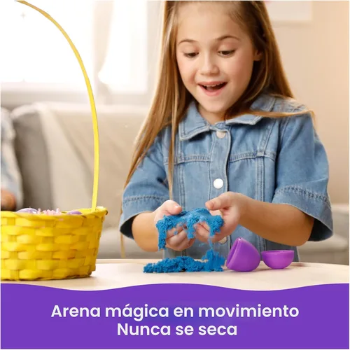 Miniatura 8 de Kinetic Sand, Paquete de 20 huevos con arena de juego roja, amarilla y azul de 3.3 libras para caza de huevos, recuerdos de fiesta y bolsas