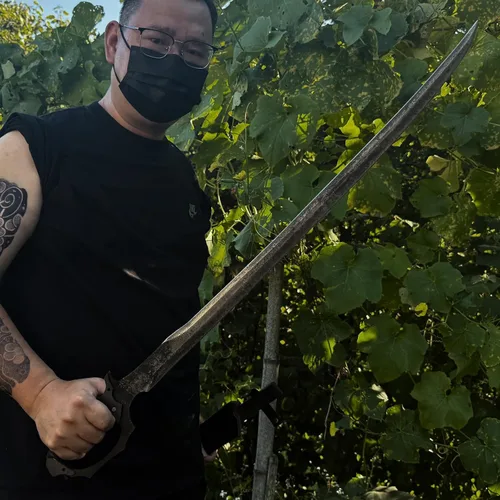 Miniatura 6 de Cuchillo machete de hoja de acero de alto manganeso para corte de árboles, resistente, full tang, para supervivencia al aire libre, caza, táctica