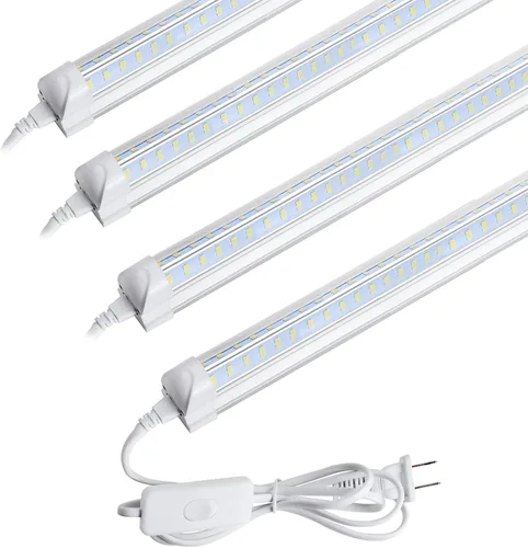 Miniatura 10 de AQIQUUT Luz de Taller LED de 2 pies, Luz de Taller LED, 25W 6500K 3200LM Cubierta Transparente, Luminaria LED T8, Luces de Techo y Taller