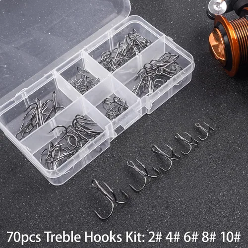 Miniatura 6 de Kit de anzuelos agudos de pesca para agua salada y agua dulce, ganchos agudos de púas de acero de alto carbono, fuertes y afilados, curvados