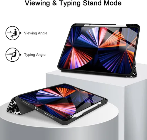 Miniatura 6 de Funda Tuiklol para iPad Pro de 12.9 pulgadas 2022 2021 2020 2018 6th / 5th / 4th / 3rd Gen Built in Pencil Holder Protective Stand Back Cover with