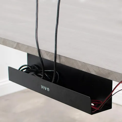 Miniatura 9 de VIVO - Bandeja de gestión de cables para debajo del escritorio de 17 pulgadas, soporte para extensión de alimentación, organizador de cables