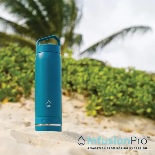 Miniatura 9 de Infusion Pro Botella de agua con infusor de frutas, acero inoxidable aislado al vacío (20 onzas), libro electrónico de recetas de infusión de Lagoon