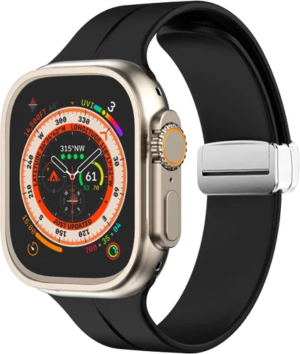 Miniatura 10 de Banda magnética compatible con Apple Watch de 38mm 40mm 41mm 42mm 44mm 45mm 46mm 49mm, mujeres y hombres, correa deportiva de silicona compatible