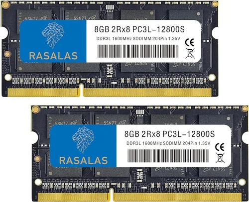 Miniatura 10 de 8GB 1Rx8 PC3L-12800S DDR3L 1600MHz DDR3 RAM SODIMM 1.35V CL11 204-Pin PC3-12800 RAM de actualización de memoria para portátil.