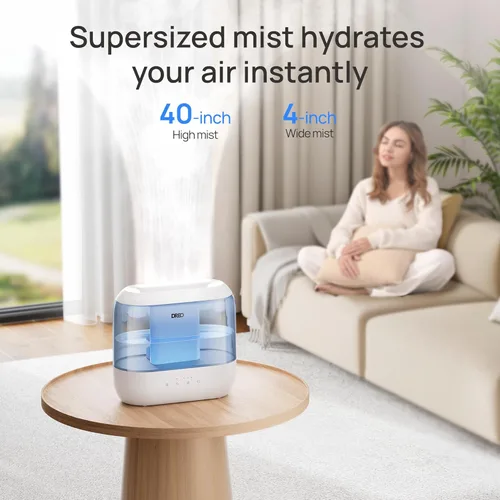 Miniatura 3 de Dreo Humidificadores para dormitorio, llenado superior de 4 litros para habitación grande, tiempo de funcionamiento de 36 horas, humidificador