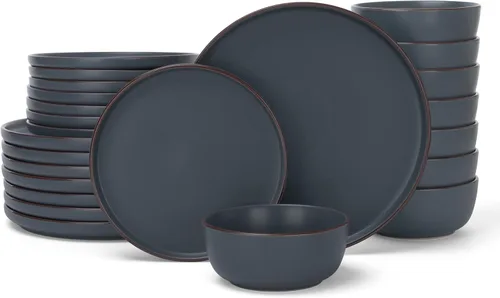 Miniatura 32 de Famiware - Juegos de vajilla Mercury con tazas, servicio para 4 (16 piezas), juegos de platos y cuencos, juego de platos apto para microondas