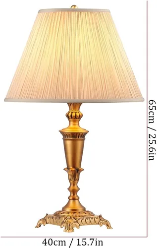 Miniatura 2 de Lámpara de escritorio de estilo chino, lámpara de mesa de cobre, lámpara de noche para dormitorio, decoración moderna de sala de estar, lámparas