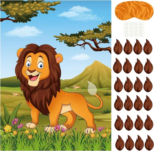 Miniatura 7 de PLULON Juega a Colocar la Cola en la Vaca Juego de Fiesta para Niños, Juego Temático de Granja y Vaca para Cumpleaños Animales Póster de Vaca
