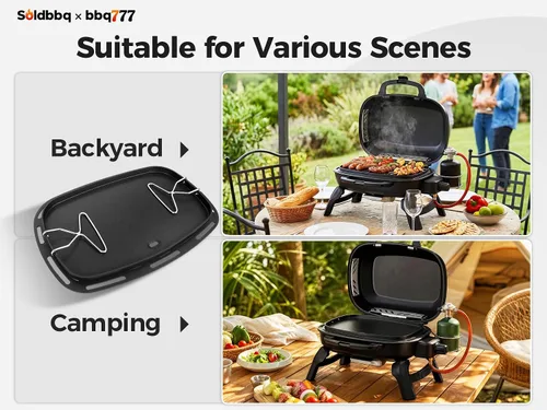 Miniatura 5 de Nonstick Griddle Replacement Parts for Napoleon TravelQ 240 Series Gas Grills Carbon Steel Flat Top Plate for Napoleon TravelQ TQ240-BK TQ240-BL