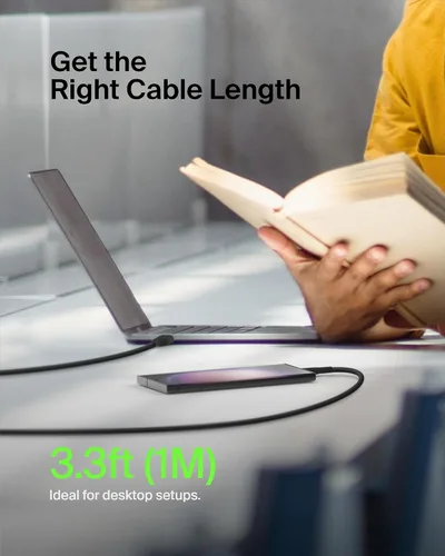 Miniatura 7 de Belkin BoostCharge - Cable USB-C a USB-C (1M/3.3 pies) para iPhone 17, iPhone 17 Pro, Samsung Galaxy S25, S24, Pixel 10 & 9, iPad Pro, Nintendo