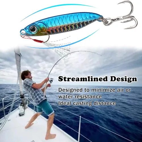 Miniatura 4 de 4 señuelos de pesca, cucharas de pesca, con forma especial, de metal duro, lentejuelas, anzuelos de pesca, anzuelos de pesca para amantes