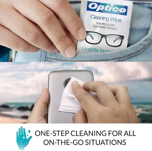 Miniatura 4 de Optico Toallitas de limpieza prehumedecidas, limpiador de alta calidad para anteojos, pantallas y lentes de cámara, no necesita botella de spray