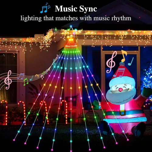Miniatura 6 de FANCILLUMA Luces de Cadena de Estrella de 16.4 pies para Decoraciones de Navidad al Aire Libre, Control Remoto de Aplicación Inteligente RGB que