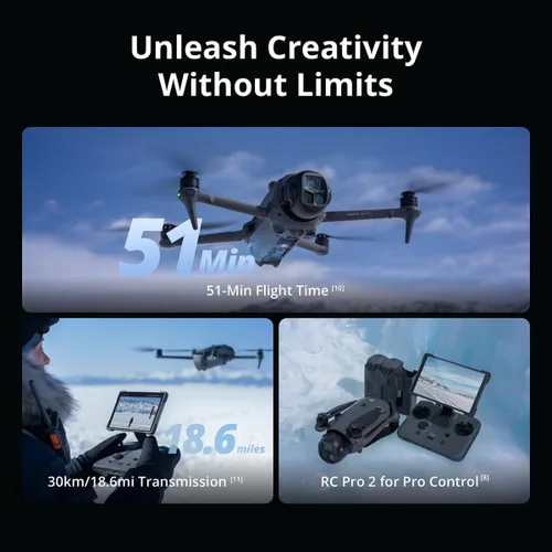 Miniatura 6 de DJI Mavic 4 Pro Drone con DJI RC 2, dron insignia de cámara triple con cámara Hasselblad CMOS 4/3 de 100MP, para profesionales, transmisión de video