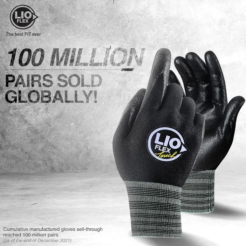 Miniatura 3 de Guantes de trabajo de seguridad con dedos táctiles, 3 pares de guantes de trabajo delgados y ligeros, ideales para trabajadores de almacén, Negro