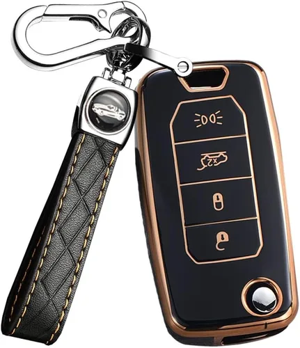 Miniatura 15 de ontto Funda para llavero de TPU para Jeep Renegade 2015-2020 con control remoto abatible, elegante funda para llavero de automóvil, funda para beige