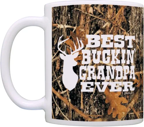 Miniatura 3 de ThisWear Grandpa Gifts Hunting Camo Best Buckin' Grandpa Ever Gift Taza de café de cerámica de 11 oz con asa