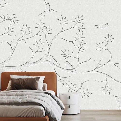 Miniatura 19 de NWT Calcomanía removible de pared/mural blanco pastel azul margarita, naturaleza, desierto, arte digital, arte moderno, decorativo, floral