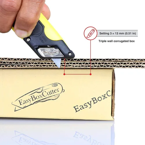 Miniatura 6 de EasyCut 2000 Cuchillo utilitario retráctil seguro para cortar cajas, amarillo, 09700