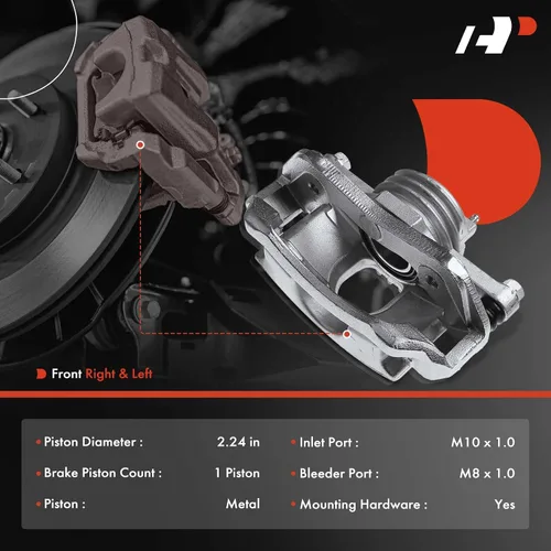 Miniatura 2 de A-Premium Conjunto de pinza de freno de disco con soporte compatible con modelos seleccionados de Kia - 1998 1999 2000 2001 2002, L4 2.0L - Lado