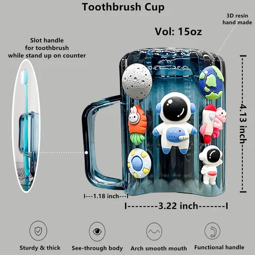 Miniatura 7 de Dispensador automático de pasta de dientes y soportes para pasta de dientes y taza montada en pared, juego de 3 piezas, montado en pared para baño