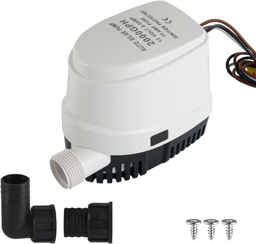 Miniatura 7 de Bomba de sentina marina automática de 12 V 1100 GPH con interruptor de flotador integrado - Bomba de agua sumergible de encendido/apagado automático